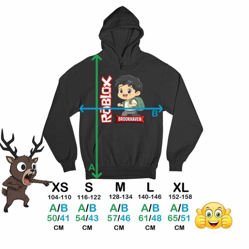 Fashion, accesorii si bijuterii - Copii - Imbracaminte copii - Pulovere si hanorace copii - Hanorac Copii Fete Brookhaven Roblox Gamer, negru, marime XS Copii - Infinity.ro