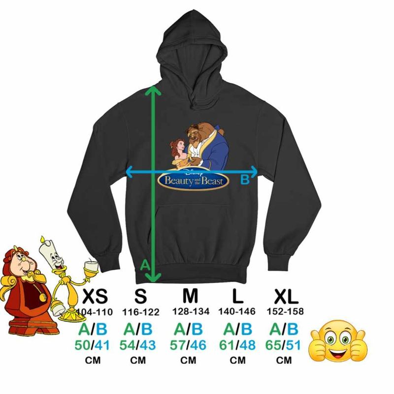 Fashion, accesorii si bijuterii - Copii - Imbracaminte copii - Pulovere si hanorace copii - Hanorac Copii Fete Frumoasa si Bestia Love, negru, marime XS Copii - Infinity.ro