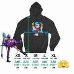 Fashion, accesorii si bijuterii - Copii - Imbracaminte copii - Pulovere si hanorace copii - Hanorac Copii Fete Jinx Six Seven Arcane Runeterra, negru, marime XS Copii - Infinity.ro