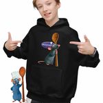 Fashion, accesorii si bijuterii - Copii - Imbracaminte copii - Pulovere si hanorace copii - Hanorac Copii Baieti Ratatouille Chef Remy Soricel Bucatar, negru, marime XS Copii - Infinity.ro