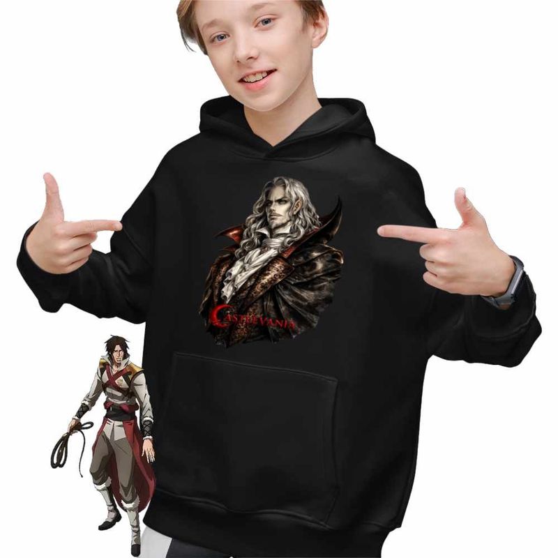 Fashion, accesorii si bijuterii - Copii - Imbracaminte copii - Pulovere si hanorace copii - Hanorac Copii Baieti Castlevania Conte Dracula, negru, marime XS Copii - Infinity.ro