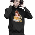 Fashion, accesorii si bijuterii - Copii - Imbracaminte copii - Pulovere si hanorace copii - Hanorac Copii Baieti Frumoasa si Bestia Lumanar, negru, marime XS Copii - Infinity.ro