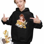 Fashion, accesorii si bijuterii - Copii - Imbracaminte copii - Pulovere si hanorace copii - Hanorac Copii Baieti Frumoasa si Bestia Lumanar, negru, marime XS Copii - Infinity.ro
