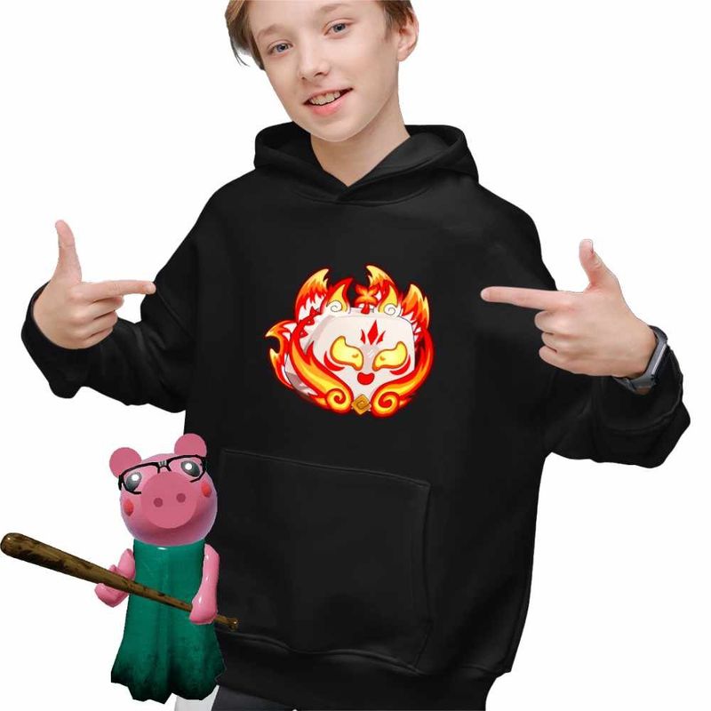 Fashion, accesorii si bijuterii - Copii - Imbracaminte copii - Pulovere si hanorace copii - Hanorac Copii Baieti Blox Fruits Empyrean Fruit Roblox Fructe, negru, marime XS Copii - Infinity.ro