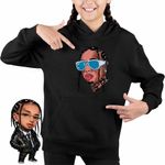 Fashion, accesorii si bijuterii - Copii - Imbracaminte copii - Pulovere si hanorace copii - Hanorac Copii Fete Tyga Hip Hop Vibe, negru, marime XS Copii - Infinity.ro