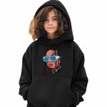 Fashion, accesorii si bijuterii - Copii - Imbracaminte copii - Pulovere si hanorace copii - Hanorac Copii Fete Tyga Hip Hop Vibe, negru, marime XS Copii - Infinity.ro