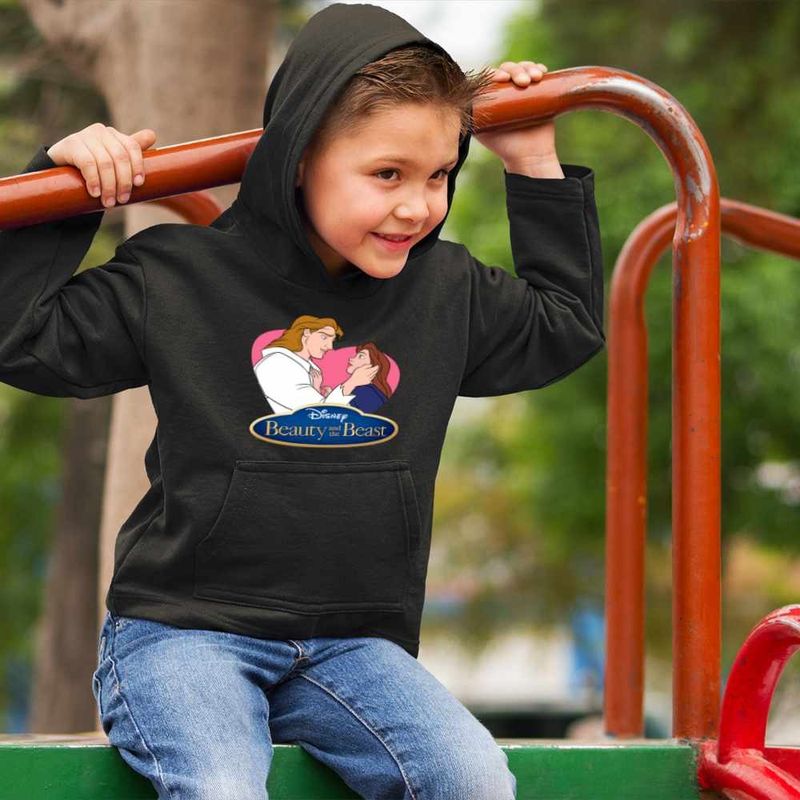 Fashion, accesorii si bijuterii - Copii - Imbracaminte copii - Pulovere si hanorace copii - Hanorac Copii Baieti Frumoasa si Bestia Print, negru, marime XS Copii - Infinity.ro