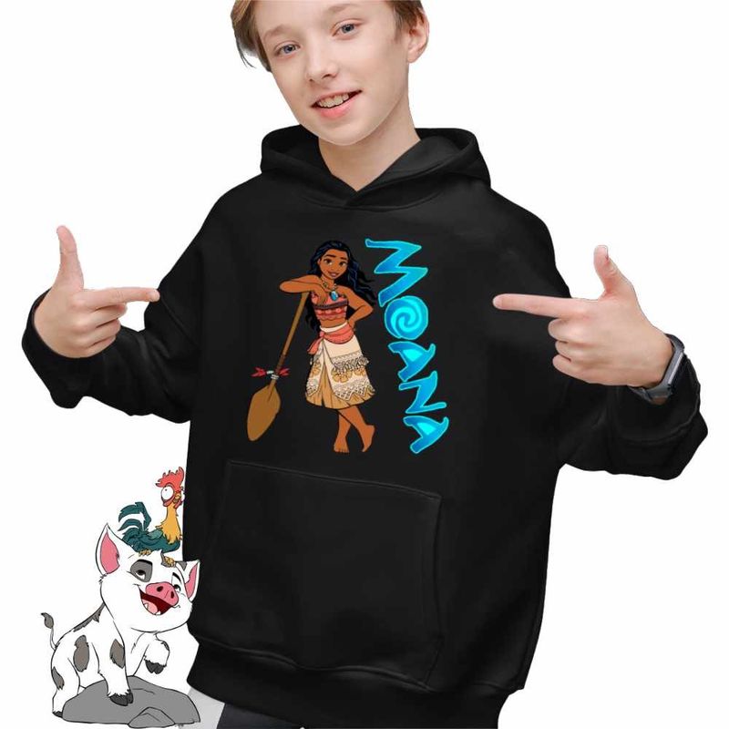 Fashion, accesorii si bijuterii - Copii - Imbracaminte copii - Pulovere si hanorace copii - Hanorac Copii Baieti Vaiana Moana Hawaii, negru, marime XS Copii - Infinity.ro