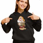Fashion, accesorii si bijuterii - Copii - Imbracaminte copii - Pulovere si hanorace copii - Hanorac Copii Fete Alba ca Zapada Hapciu, negru, marime XS Copii - Infinity.ro
