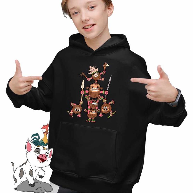 Fashion, accesorii si bijuterii - Copii - Imbracaminte copii - Pulovere si hanorace copii - Hanorac Copii Baieti Kakamora Moana Vaiana, negru, marime XS Copii - Infinity.ro