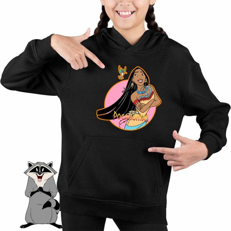 Fashion, accesorii si bijuterii - Copii - Imbracaminte copii - Pulovere si hanorace copii - Hanorac Copii Fete Pocahontas Native American, negru, marime XS Copii - Infinity.ro