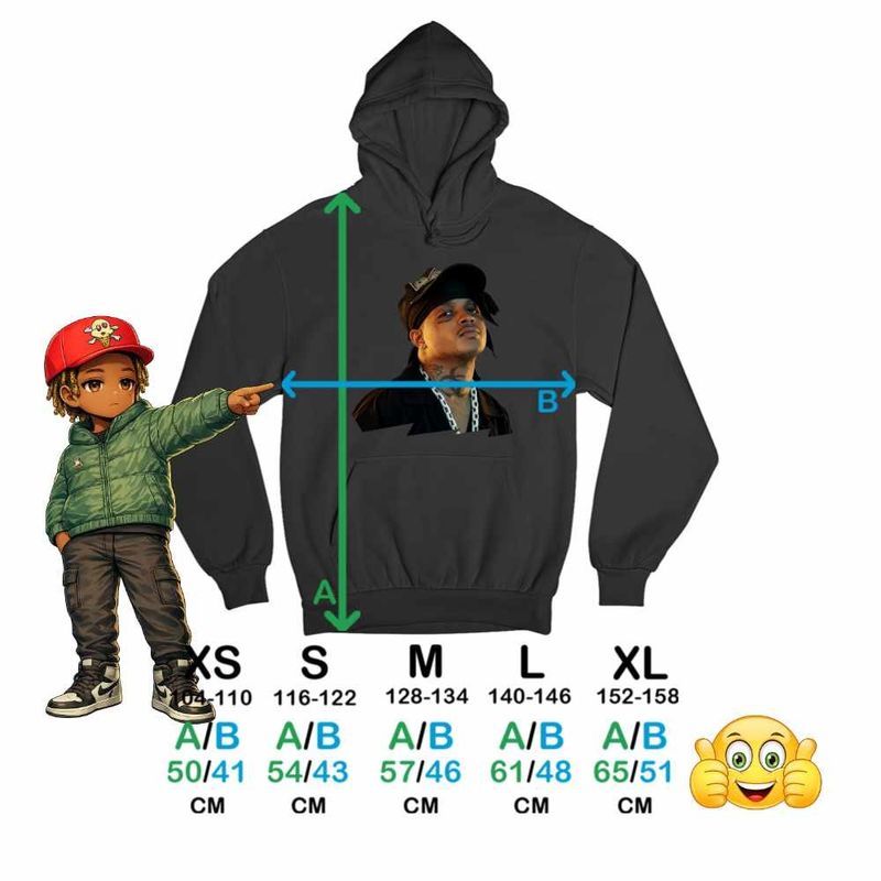 Fashion, accesorii si bijuterii - Copii - Imbracaminte copii - Pulovere si hanorace copii - Hanorac Copii Fete Ski Mask Slump God Rap Vibe, negru, marime XS Copii - Infinity.ro