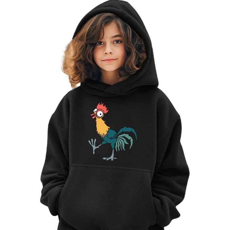 Fashion, accesorii si bijuterii - Copii - Imbracaminte copii - Pulovere si hanorace copii - Hanorac Copii Fete Heihei Moana Vaiana Cocos, negru, marime XS Copii - Infinity.ro