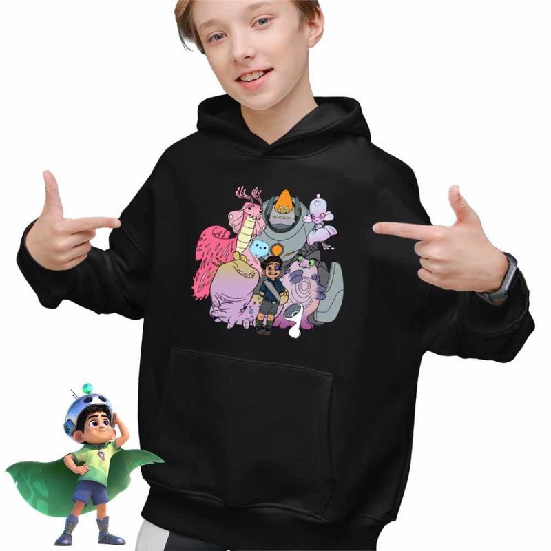 Fashion, accesorii si bijuterii - Copii - Imbracaminte copii - Pulovere si hanorace copii - Hanorac Copii Baieti Elio Aliens Dream Team, negru, marime XS Copii - Infinity.ro