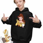 Fashion, accesorii si bijuterii - Copii - Imbracaminte copii - Pulovere si hanorace copii - Hanorac Copii Baieti Frumoasa si Bestia Printesa, negru, marime XS Copii - Infinity.ro