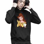 Fashion, accesorii si bijuterii - Copii - Imbracaminte copii - Pulovere si hanorace copii - Hanorac Copii Baieti Frumoasa si Bestia Printesa, negru, marime XS Copii - Infinity.ro