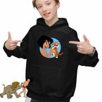 Fashion, accesorii si bijuterii - Copii - Imbracaminte copii - Pulovere si hanorace copii - Hanorac Copii Baieti Cartea Junglei Mowgli Baby Tiger, negru, marime XS Copii - Infinity.ro