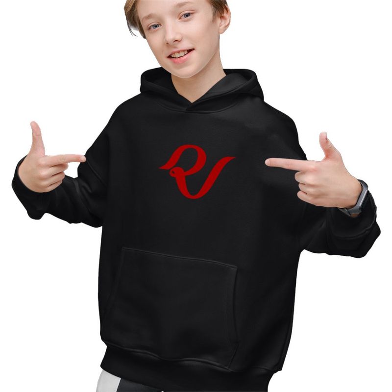 Fashion, accesorii si bijuterii - Copii - Imbracaminte copii - Pulovere si hanorace copii - Hanorac Copii Baieti Red Velvet Merch Kpop, negru, marime XS Copii - Infinity.ro