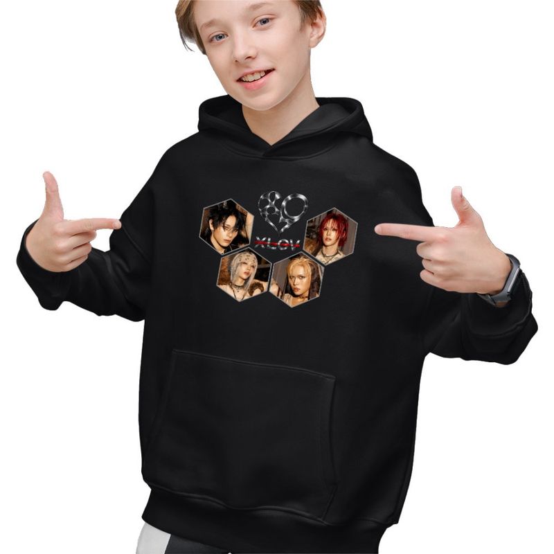 Fashion, accesorii si bijuterii - Copii - Imbracaminte copii - Pulovere si hanorace copii - Hanorac Copii Baieti Xlov Hyperparty Kpop, negru, marime XS Copii - Infinity.ro