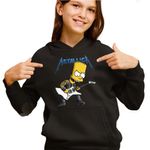 Fashion, accesorii si bijuterii - Copii - Imbracaminte copii - Pulovere si hanorace copii - Hanorac Copii Fete Metallica The Simpsons Bart Merch, negru, marime XS Copii - Infinity.ro