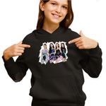 Fashion, accesorii si bijuterii - Copii - Imbracaminte copii - Pulovere si hanorace copii - Hanorac Copii Fete Aespa Party Kpop Merch, negru, marime XS Copii - Infinity.ro