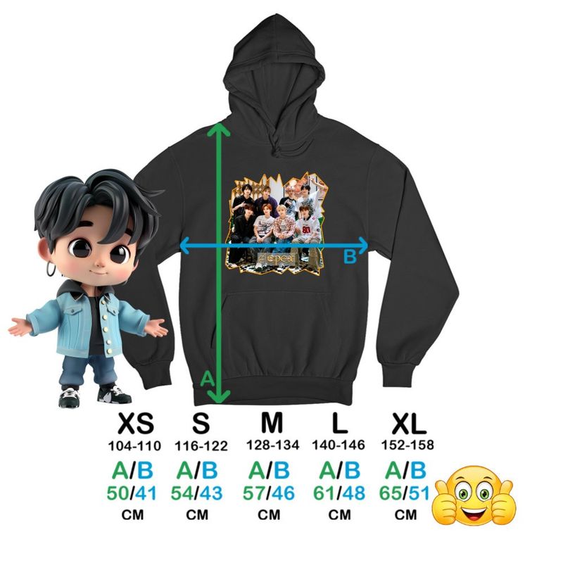 Fashion, accesorii si bijuterii - Copii - Imbracaminte copii - Pulovere si hanorace copii - Hanorac Copii Baieti Epex Kpop Party Merch, negru, marime XS Copii - Infinity.ro