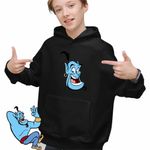 Fashion, accesorii si bijuterii - Copii - Imbracaminte copii - Pulovere si hanorace copii - Hanorac Copii Baieti Aladdin Genie Duh Lampa Fermecata Alibaba, negru, marime XS Copii - Infinity.ro
