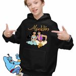 Fashion, accesorii si bijuterii - Copii - Imbracaminte copii - Pulovere si hanorace copii - Hanorac Copii Baieti Aladdin Jasmine Covor Fermecat Printesa, negru, marime XS Copii - Infinity.ro