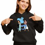 Fashion, accesorii si bijuterii - Copii - Imbracaminte copii - Pulovere si hanorace copii - Hanorac Copii Fete Aladdin Jasmine Aladdin Genie Duh, negru, marime XS Copii - Infinity.ro