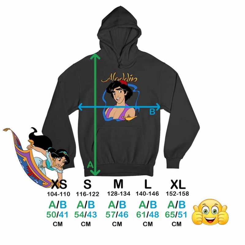 Fashion, accesorii si bijuterii - Copii - Imbracaminte copii - Pulovere si hanorace copii - Hanorac Copii Fete Aladdin Lampa Fermecata Ali Baba Aladin, negru, marime XS Copii - Infinity.ro