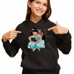 Fashion, accesorii si bijuterii - Copii - Imbracaminte copii - Pulovere si hanorace copii - Hanorac Copii Fete Aladdin Jasmine Abu Maimuta Aladin, negru, marime XS Copii - Infinity.ro