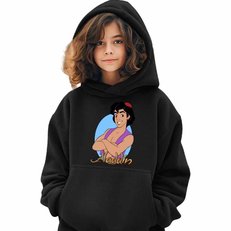 Fashion, accesorii si bijuterii - Copii - Imbracaminte copii - Pulovere si hanorace copii - Hanorac Copii Fete Aladdin Ali Baba O mie si una de nopti Aladin, negru, marime XS Copii - Infinity.ro