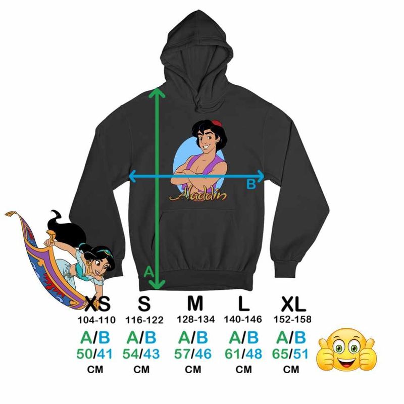 Fashion, accesorii si bijuterii - Copii - Imbracaminte copii - Pulovere si hanorace copii - Hanorac Copii Fete Aladdin Ali Baba O mie si una de nopti Aladin, negru, marime XS Copii - Infinity.ro