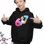 Fashion, accesorii si bijuterii - Copii - Imbracaminte copii - Pulovere si hanorace copii - Hanorac Copii Baieti Alice Tara Minunilor Six Seven Sase Sapte 67, negru, marime XS Copii - Infinity.ro