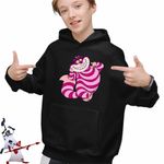 Fashion, accesorii si bijuterii - Copii - Imbracaminte copii - Pulovere si hanorace copii - Hanorac Copii Baieti Alice Tara Minunilor Pisica Cheshire, negru, marime XS Copii - Infinity.ro