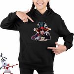 Fashion, accesorii si bijuterii - Copii - Imbracaminte copii - Pulovere si hanorace copii - Hanorac Copii Fete Alice Tara Minunilor Palarierul Nebun, negru, marime XS Copii - Infinity.ro