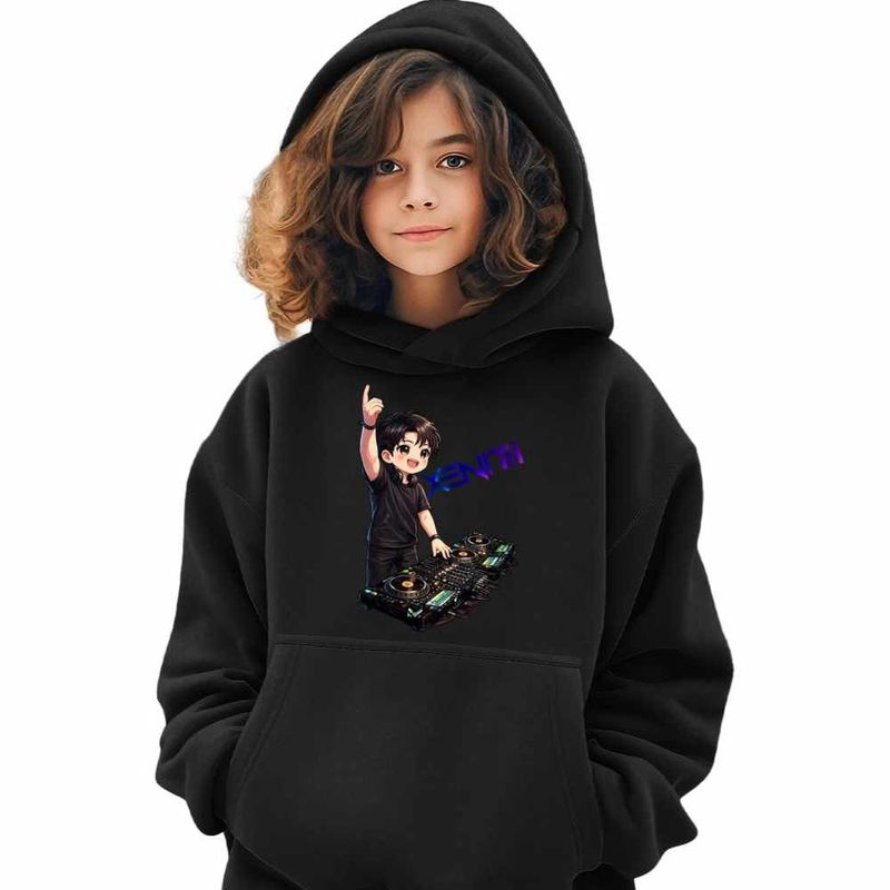 Fashion, accesorii si bijuterii - Copii - Imbracaminte copii - Pulovere si hanorace copii - Hanorac Copii Fete DJ Xenith K-pop Merch, negru, marime XS Copii - Infinity.ro