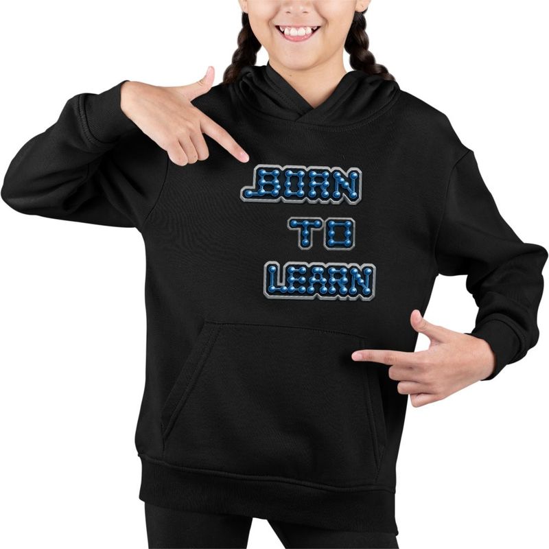 Fashion, accesorii si bijuterii - Copii - Imbracaminte copii - Pulovere si hanorace copii - Hanorac Copii Fete Born to Learn NCT Kpop Merch, negru, marime XS Copii - Infinity.ro