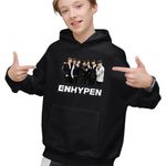 Fashion, accesorii si bijuterii - Copii - Imbracaminte copii - Pulovere si hanorace copii - Hanorac Copii Baieti Enhypen All Gang Kpop Merch, negru, marime XS Copii - Infinity.ro