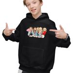 Fashion, accesorii si bijuterii - Copii - Imbracaminte copii - Pulovere si hanorace copii - Hanorac Copii Baieti Red Velvet Cartoon Chibi Kpop, negru, marime XS Copii - Infinity.ro