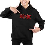 Fashion, accesorii si bijuterii - Copii - Imbracaminte copii - Pulovere si hanorace copii - Hanorac Copii Fete ACDC Rock Party AC DC Merch, negru, marime XS Copii - Infinity.ro