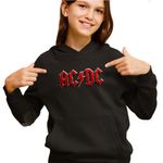 Fashion, accesorii si bijuterii - Copii - Imbracaminte copii - Pulovere si hanorace copii - Hanorac Copii Fete ACDC Rock Party AC DC Merch, negru, marime XS Copii - Infinity.ro