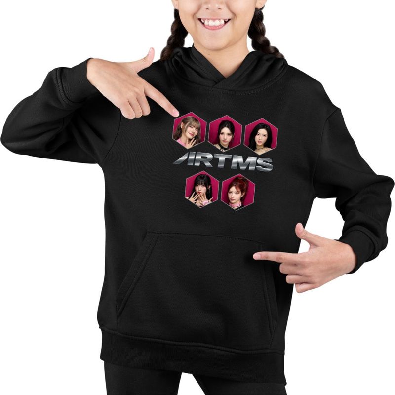 Fashion, accesorii si bijuterii - Copii - Imbracaminte copii - Pulovere si hanorace copii - Hanorac Copii Fete Artms Cool Vibe Kpop Merch, negru, marime XS Copii - Infinity.ro