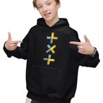 Fashion, accesorii si bijuterii - Copii - Imbracaminte copii - Pulovere si hanorace copii - Hanorac Copii Baieti Tomorrow X Together Vibe Kpop Merch, negru, marime XS Copii - Infinity.ro