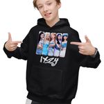 Fashion, accesorii si bijuterii - Copii - Imbracaminte copii - Pulovere si hanorace copii - Hanorac Copii Baieti Itzy Kpop Merch, negru, marime XS Copii - Infinity.ro