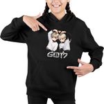 Fashion, accesorii si bijuterii - Copii - Imbracaminte copii - Pulovere si hanorace copii - Hanorac Copii Fete Got7 Kpop Merch Cartoon, negru, marime XS Copii - Infinity.ro