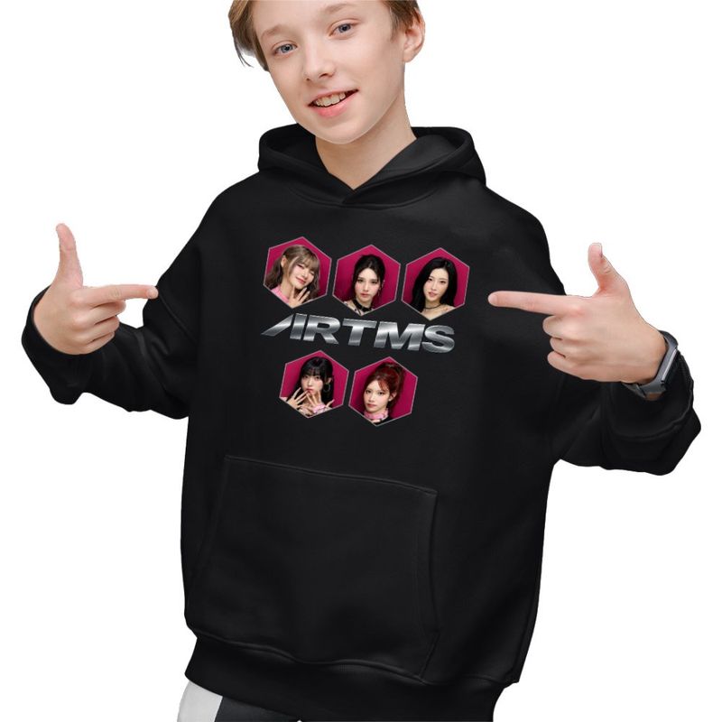 Fashion, accesorii si bijuterii - Copii - Imbracaminte copii - Pulovere si hanorace copii - Hanorac Copii Baieti Artms Cool Vibe Kpop Merch, negru, marime XS Copii - Infinity.ro