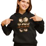 Fashion, accesorii si bijuterii - Copii - Imbracaminte copii - Pulovere si hanorace copii - Hanorac Copii Fete Ateez Korea Kpop, negru, marime XS Copii - Infinity.ro