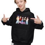 Fashion, accesorii si bijuterii - Copii - Imbracaminte copii - Pulovere si hanorace copii - Hanorac Copii Baieti Artms Cartoon Merch Kpop, negru, marime XS Copii - Infinity.ro