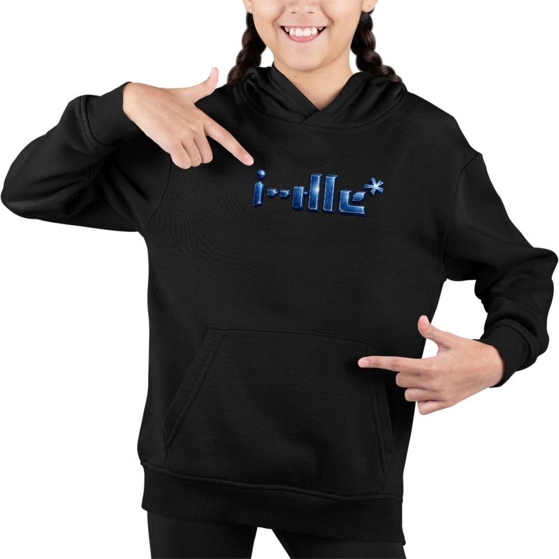 Fashion, accesorii si bijuterii - Copii - Imbracaminte copii - Pulovere si hanorace copii - Hanorac Copii Fete I-dle Korea Kpop Merch Bts GI-dle, negru, marime XS Copii - Infinity.ro